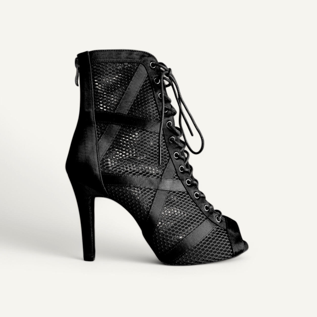 LEXIE BLACK SATIN Bottines Lexie Black Satin 9,5cm – Image 1